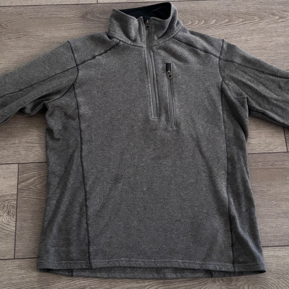 KUHL Revel 1/4 Zip Pullover Mens M Gray Fleece Sweater Hiking Outdoors Gorpcore